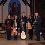 CPM & William Feasley, theorbo and baroque guitar (held by Rebecca). Feb 2008. Arts & Science Council Grassroots Grant concert