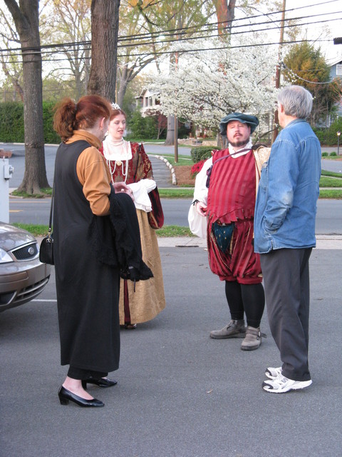 Period greeters in the parking lot, April concert at St. Martin's