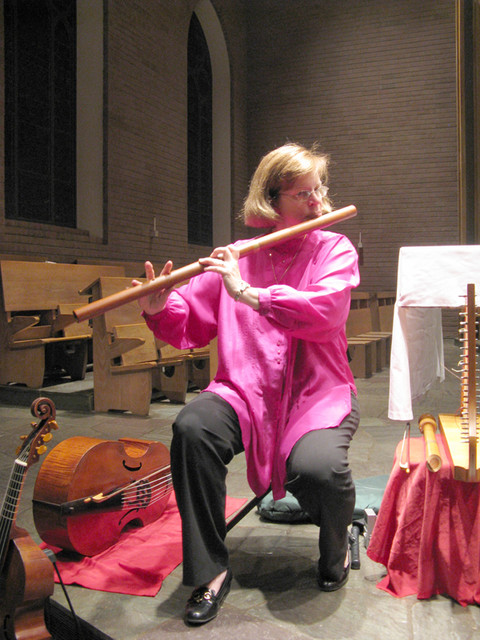Holly with Baroque flute, Belmont Abbey