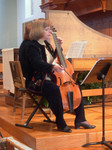 Holly with bass viol, St. James, Hendersonville