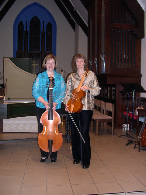 Holly, bass viol and Gail Ann Schroeder, treble viol