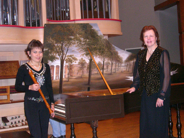 Alejandra and Karen following concert a U. of SC, Columbia,  Oct 29, 2006