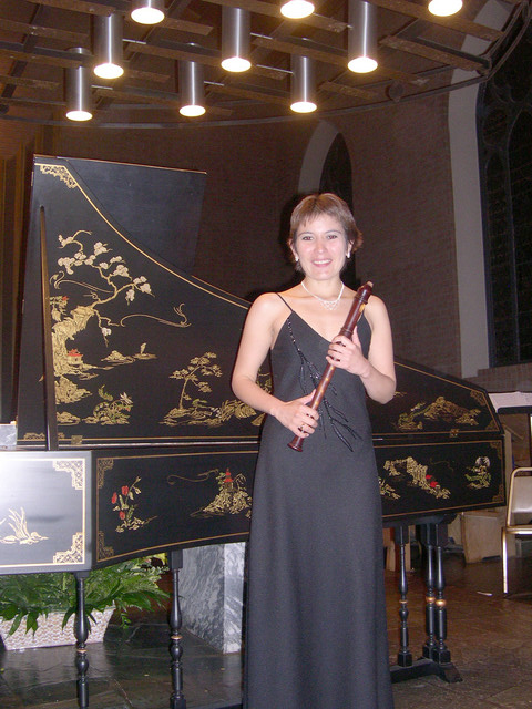 Alejandra with Kingston Harpsichord at Belmont Abbey, Belmont NC, October, 2006