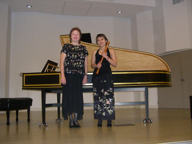 On stage at Gardner-Webb University with Herz (German) Harpsichord