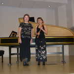 On stage at Gardner-Webb University with Herz (German) Harpsichord