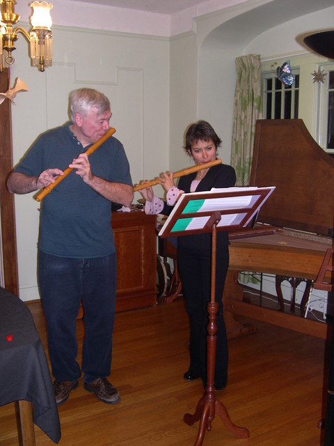 Music for 2 flutes - following a Peruvian dinner, Nov 1, 2006