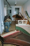 Narrow harpsichord shop (street level)!