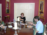 Lunch between Sunday church and Handel House. Chef JJ enjoys his meal with holly and Rebecca.  