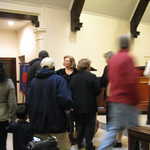 The audience heads to speak with the performers February 2012.
